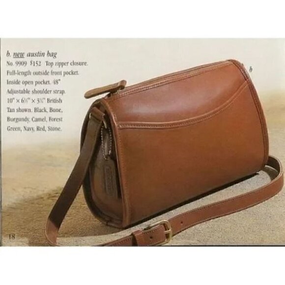 Coach Vintage Black Leather Austin Crossbody Adjustable Strap Purse - Picture 14 of 14